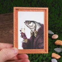 1pc Pink Disco Fridge Magnet, Wooden Photo Frame Refrigerator Magnet, Home Decor, Fun Gift! - one-size - View 15