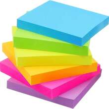 8 Notebooks/400 Sheets Of Fluorescent Sticky Notes, 3x3 Inches (Approx. 7.5x7.5 Cm), Mixed Colors, Self-Adhesive With String; Suitable As A Christmas Gift For Friends Or As School Supplies. - one-size - View 13