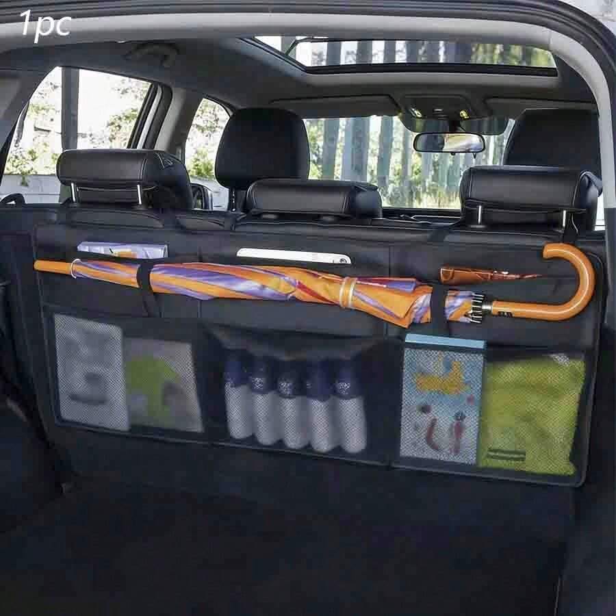 1pc Oxford Cloth Car Trunk Storage Bag, Car Rear Seat Hanging Bag, Foldable Car Storage Rack, Car Rear Seat Back Hanging Bag, Universal/PU Leather Seat Back Storage Hanging Bag, Waterproof And Wear-Resistant Car Seat Back Storage Bag, Suitable For High-Frequency Family Travel, Most Car Models Can Easily Install Car Seat Back Storage Bag, Hanging Car Storage Bag - A - View 1