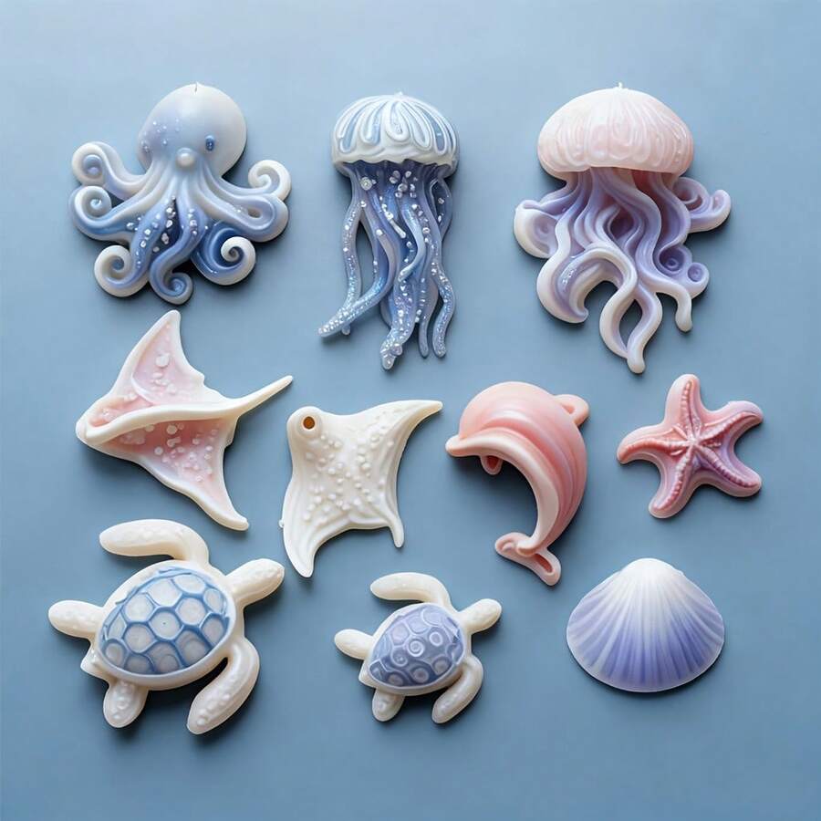 Ocean Series Resin Silicone Mold, Suitable For Making Pendants, Earrings, Accessories, Jewelry DIY Crafts, Also Suitable For Valentine's Day, Easter, Mother's Day And Other Holiday DIY Crafts. - White - View 1