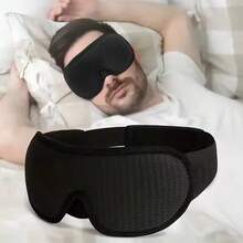 1个3D睡眠眼罩，100%遮光，柔软舒适，助眠眼罩，旅行必备，适合上学、通勤、旅行、居家等多种场合。 - 彩色 - 查看 9