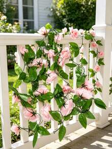 Decorazione di rampicanti di rose artificiali, crea un'atmosfera festiva, adatta per vari eventi e scenari - Fiori artificiali - Visualizzare 6