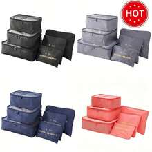6pcs Set Diagonal Stripe Travel Luggage Organizer Bags, Multi-Functional Luggage Organizer With Clothing, Shoes And Underwear Bags, Space-Saving, Clothes Classification Storage Packing Portable Storage Bags, Travel Supplies Set Underwear Organizer Storage Bags, 6 Sizes, Reusable And Washable, Essential Organizer Bags For Travel And Business Trips - View 1