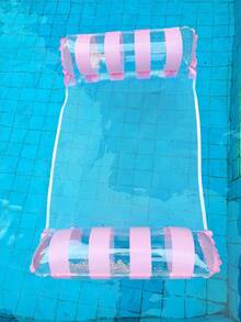 Double Tube Transparent Sequin Water Hammock, Multi-Functional Inflatable Floating Bed, Suitable For Lake And Beach, Mesh Center, Perfect For Summer River And Ocean Vacation Travel, Pool Float - Multicolor - View 8
