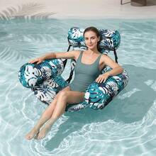 Inflatable Pool Float Chair With Backrest, Armrest Water Lounge Bed For Adults, Summer Swim Float - Blue - View 1