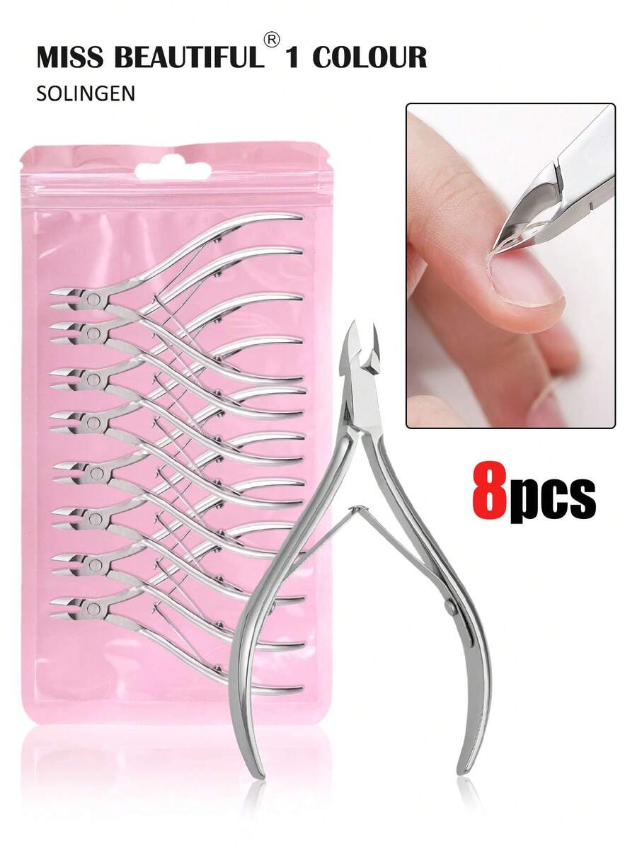 8/6/5/4/3/2/1 Piece Stainless Steel Manicure Set, Includes Nail Clippers, Nail Scissors, Nail Care Tools, Cuticle Remover, Nail Pusher, Suitable For Manicure And Pedicure