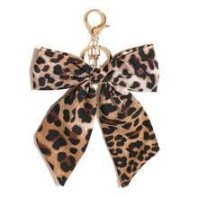 1 buah Gantungan Kunci Pita Kain Motif Leopard dengan Kait Paduan Logam, Hadiah untuk Wanita dan Anak Perempuan, Cocok untuk Kembali ke Sekolah, Halloween, Thanksgiving, Natal - MultiWarna - View 3