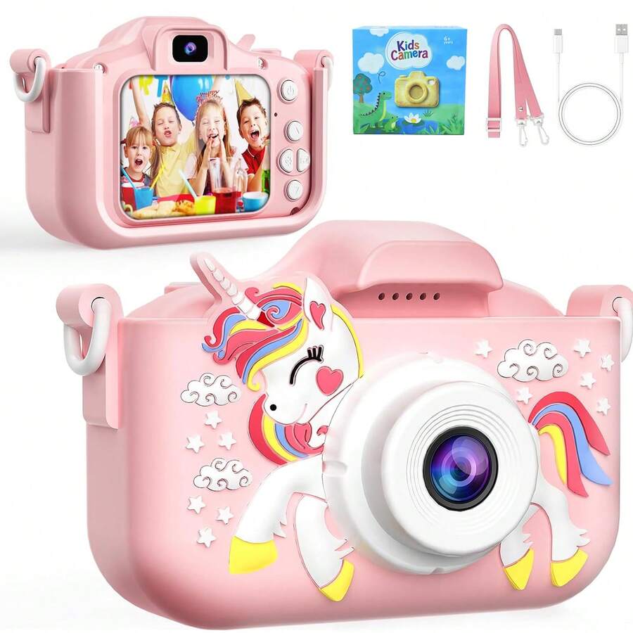 Kids Toy, Kids Camera, 1080P HD, 48MP, Multiple Cute Filters To Choose From, Video Shooting, Multiple Games, Boys/Girls' Holiday Birthday Gifts, Preferred Kids Birthday Gift - 彩色 - 查看 1
