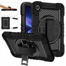 Military Grade Anti-Fall Silicone Apple Silicone + PC Three-In-One Tablet Protective Case With 360° Rotating Bracket, Hand Strap, Shoulder Strap, Heavy-Duty Anti-Fall Tablet Protective Cover Spring Gift - Black - View 27