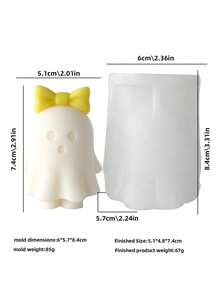 Pumpkin Ghost Candle Silicone Mold, Suitable For Candle Making, Especially For Scented Candles, Halloween Decor, Plaster Craft Molds, Pumpkin-Shaped Ghost Candles, Bow Ghost Candles And Holiday Decoration Molds - Ghost Mold - View 5