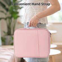 DANYCASE Funda para tableta de 11-13.3 pulgadas, compatible con Air Pro de 11ª/10ª generación, con asa y bolsillo, estilo maletín, bolsa de almacenamiento portátil con cremallera, funda protectora a prueba de golpes - Rosa - Ver 3
