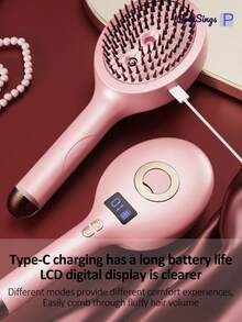 PinkSings (No Heating) Electric Scalp Massager Comb With Nano Mist, Red Light Hair Care And 3-Speed Vibration Scalp Massager, Home Scalp SPA Brush With Essential Oil Reservoir - Pink - View 6