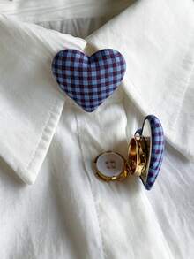 1pc/2pcs Heart-Shaped Cufflinks Cover Vintage Cufflinks Buttons Decorative Buttons Clothing Accessories Gift And Party Decoration - Gold - View 3