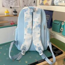 LECEY Mochila de gran capacidad para estudiantes de secundaria, preparatoria y universidad para mujeres - Azul - Ver 5