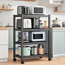 Estante de almacenamiento multifuncional de 5 niveles con ruedas para cocina - Ensamblaje fácil, organizador ahorrador de espacio para cocina, baño y sala de estar - Construcción de metal duradera - Negro - Ver 2