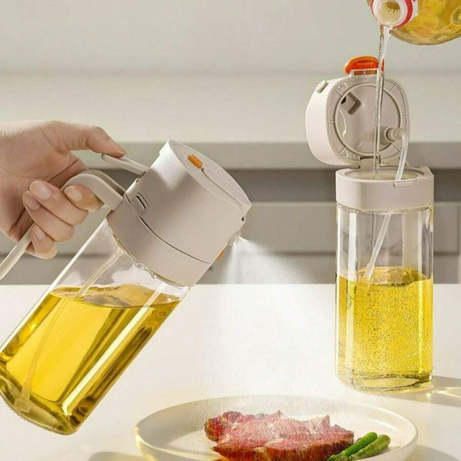 1件 2合1油瓶噴霧瓶,廚房居家使用油噴瓶,防滴漏霧化玻璃油壺 - 查看 1