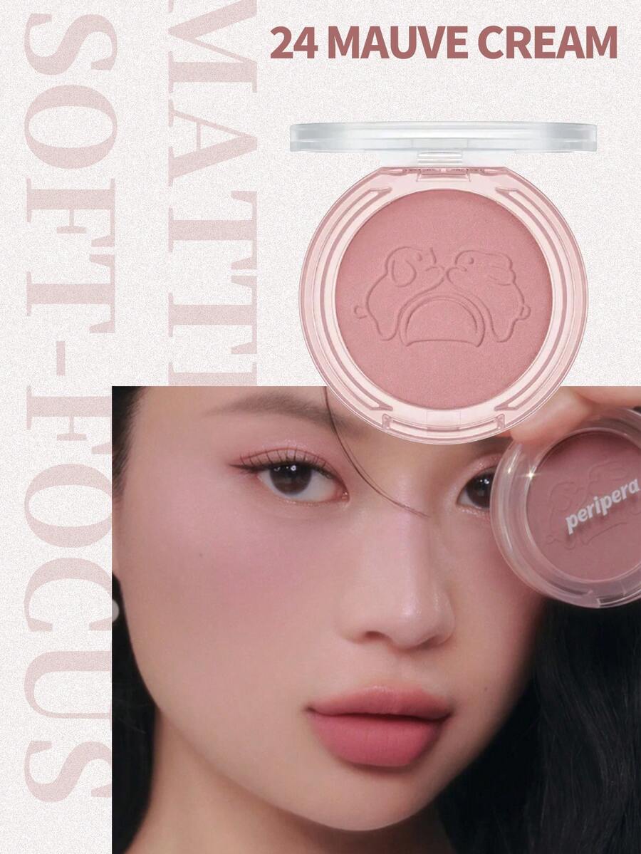 Peripera Fili Pure Glow Warm Sun 腮紅 1 盒 4.1g,24 灰色調玫瑰奶油色,低飽和灰粉色灰玫瑰,極細柔霧粉末,吸油持久,適合橄欖色與冷色調膚色,通勤自然妝容 - 24 甜豆滿滿(年糕糖) - 查看 1