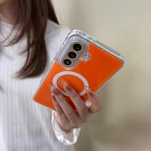 時尚手機殼，適用於 Galaxy A56 A36 A16 A26 A17 A07 A57 A37 A06 A05 A15 A25 A35 A55 A54 A14 A27 S26 Ultra S25 FE S25Ultra S24 S23 S22 機型，亦適用於 S23 / S23 FE / S24 FE / S25 / 機型，壓克力材質手機保護殼，防摔手機殼，手機配件，夏季 - 橘色 - 查看 5