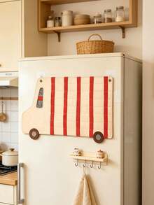 Children's Racing Theme Wall-Mounted Storage Bag, Large Capacity Fabric Storage Bag (Garage Style), Beige Racing Stripe Design, Suitable For Children's Room And Nursery, Fun Display And Space-Saving - Multicolor - View 6