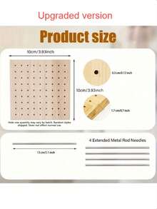 3.94in/7.87in/11.81in Wooden Knitted Pads Grandma Square Crochet Pads Shawl Scarf Socks Sweaters And Daily Handmade Items Crochet Accessories Gifts Handmade Crochet Flower Art Grid Board - Wooden Craft Display With Colored Yarn Guide, Indoor/Outdoor Home Decoration, No Electricity Required | Crochet Supplies And Workstations Knitted And Crochet Projects Handmade Wooden Woven Boards With Barrier Plates, Suitable For Crochet And Grani - Wood Color - View 16
