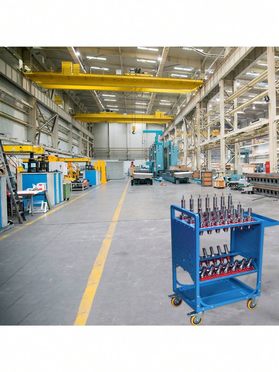 Tool Cart 40 Taper Tool Holder CNC Tool Cart CAT40 Tool Trolley BT40 Service Carts CNC Machine Tool Service Cart CAT40 35 Capacity - as Pic - View 1