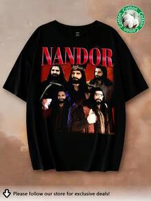 Nandor T-Shirt, What We Do In The Shadows, 90s Retro T-Shirt - 黑色 - 查看 1