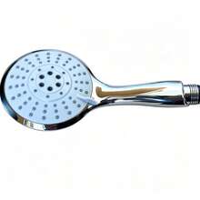 4.72 Inch Large Panel High-Pressure Hand-Held Shower Head Kit Five Spray Modes Water-Saving Spray, 59.06 Inch Explosion-Proof Stainless Steel Hose And Non Punching Self-Adhesive Shower Rack Kit, Shower Accessories Replacement In Bathroom - Racket-shaped Shower Head - View 4