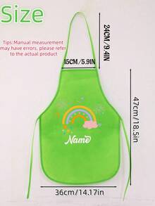 Customized Kids Apron With Name - Personalized Rainbow Art Apron, Suitable For Cooking, Baking, Painting, Cute Summer Camp And Back To School Gift - Multicolor - View 3