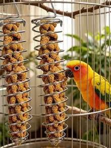 2pcs/Set Mangkuk Makanan Burung Stainless Steel, Cangkir Makan untuk Burung Beo Kecil dan Sedang, Burung Lovebird, Sun Conure Kecil, Aksesori Dekorasi Gantung Sangkar Burung, Tempat Makan Burung Peliharaan, Halloween, Natal, Gaya Horor, Dekorasi Halloween Dalam/Luar Ruangan - tempat makan burung - View 4