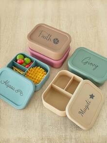 Customized Silicone Lunch Box, Back To School Bento Box, Portable Space-Saving Food Storage Container For Work And Outdoor Use - Multicolor - View 5