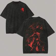 Camiseta de manga corta casual con cuello redondo y estampado de  para hombre - Estilo vintage, desgastada, festiva, unisex, regalo para el Día del Padre - Negro - Ver 1