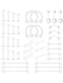 CIZME Penahan Tindik Transparan untuk Kerja, Cincin Hidung Bioflex Plastik, Anting-anting, Tindik Perut, Septum, Alis, Bibir, Tulang Rawan, Tragus, Perhiasan Tindik - Clear - View 12