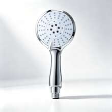 4.72 Inch Large Panel High-Pressure Hand-Held Shower Head Kit Five Spray Modes Water-Saving Spray, 59.06 Inch Explosion-Proof Stainless Steel Hose And Non Punching Self-Adhesive Shower Rack Kit, Shower Accessories Replacement In Bathroom - Racket-shaped Shower Head - View 13