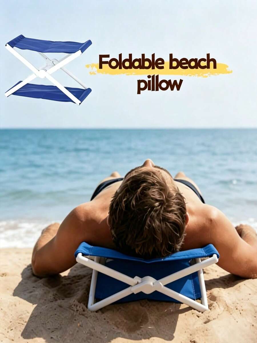 Foldable Beach Pillow, Portable Outdoor Neck Pillow, Camping Foldable Mat, Beach Leisure Pillow, Compact Space-Saving. Can Be Used As A Headrest Or Small Mat For Outdoor Camping, Easy To Unfold And Store, Highly Practical - Multicolor - View 1