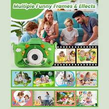 Cámara infantil con tarjeta de memoria de 64 GB y lector de tarjetas, 1080P HD, 48 MP, graba vídeos y ofrece cinco juegos. Regalo de cumpleaños para niños. - Multicolor - Ver 8