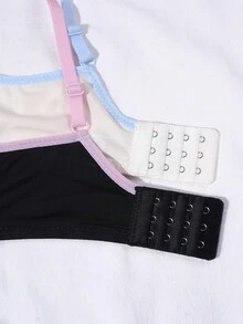 2 Buah Bra Tanpa Kawat Motif Blok Warna Polos untuk Remaja Perempuan, Cocok untuk Usia 13-16 Tahun - MultiWarna - View 5