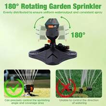 1pc Garden Sprinkler, 16 Nozzles, 180° Rotatable Adjustable Spray Head, Automatic Irrigation System, Wide Coverage, Easy Installation, No Electricity Required, Suitable For Lawn And Garden Watering - Multicolor - View 7