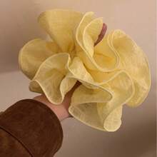 1件/2件法式緞面荷葉邊蘑菇邊髮圈，新款簡約優雅彈性髮帶，女款四季通用髮飾 - 多色1 - 查看 5