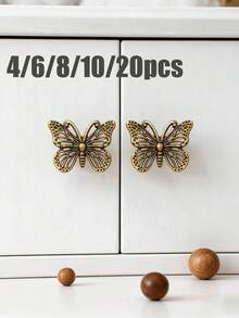 Bộ 20/10/8/6/2 tay nắm ngăn kéo hình bướm cổ điển - Thiết kế vuông bằng hợp kim kẽm có lỗ, thích hợp cho bàn trang điểm, tủ quần áo, hộp trang sức và tủ trang trí, kèm theo ốc vít lắp đặt. - Nhiều màu - Xem 1
