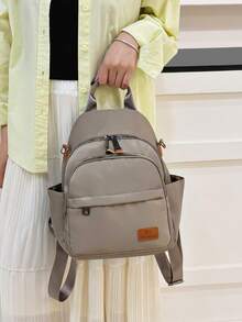 Nueva bolsa de cuna de moda de gran capacidad, mochila de unicolor, bolsa de almacenamiento multifuncional, bolsa de viaje para mamá, bolsa de hombro, - Multicolor - Ver 9