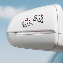 Cute Cartoon Dog Car Motorcycle Off-Road Vehicle Pickup Truck Window Wall Decal Rearview Mirror Sticker - Add Some Fun To Your Rearview Mirror Suitable For Motorcycle Helmet Stickers - A - View 2
