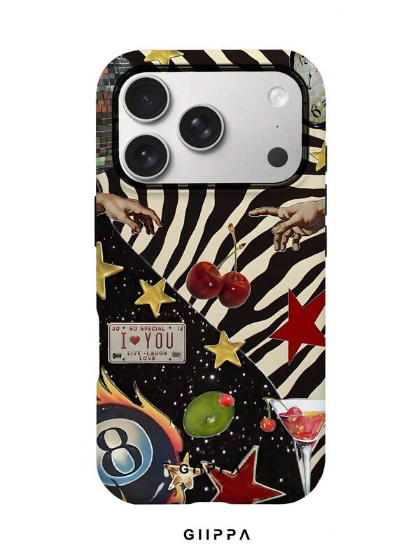 GIIPPA 1pc Zebra Stripe Bottom & English Letter Pattern Design Phone 17 Pro Max Phone Case, Compatible With Phone 16 Pro Max, 15 Pro Max, 14 Pro Max, Korean-Style High-End Fashion & Fun Phone Case, Compatible With 11/12/13/14/15/16 Pro Max Plus, Elegant Design Suitable For Men And Women, Perfect Gift For Girlfriend On Christmas, Valentine's Day, Easter, Wedding Season And Birthday!
