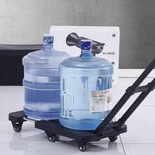 可折疊手推車，重型行李推車，承重 500 磅，配備 6 個輪子和 1 條彈性束帶，多功能推車，適用於旅行、搬家、購物和辦公使用，黑色/紅色 - A - 查看 6