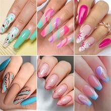 MEET ACROSS 6pcs 5ml Nail Liner Gel Nail Polish Set, Pink Red Blue Semi Permanent UV Gel Varnish For DIY Painting Drawing, French Tips, Liner Swirl Nail Design, Nail Art Liner Gel Brushed Glue For Summer Nails, Manicure For Home And Salon Nail Supplies - Multicolor - View 8