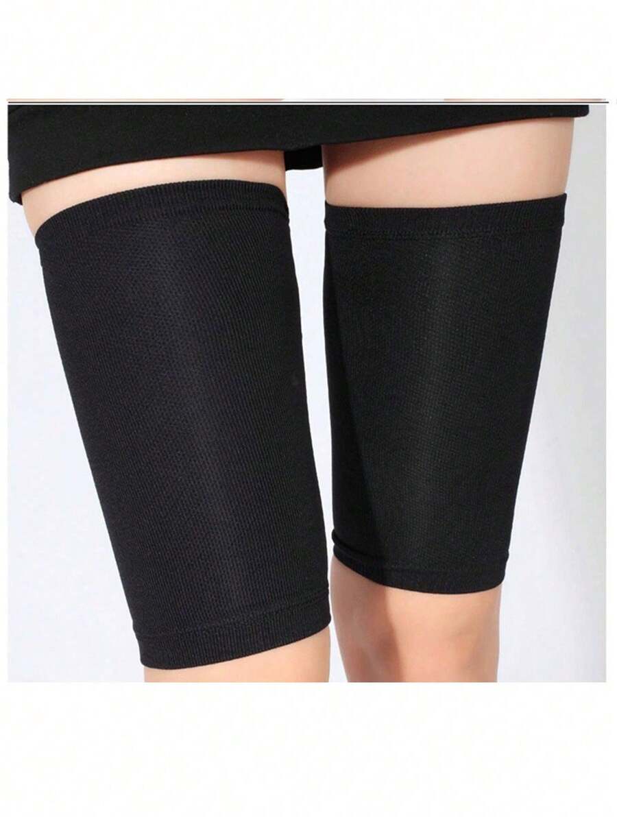 1 Pair Elastic Thigh Support Compression Leg Sleeves, Breathable And Warm Fabric, Suitable For Yoga, Pilates, Fitness And Other Sports, Closed Cuff Design, Reduces Muscle Fatigue, Shapes, Suitable For Gym, Sports, Home Workout, Sports Accessories, Fitness Accessories, CrossFit Accessories - Multicolor - View 1