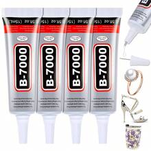 4 Pcs 15ml B7000 Clear Super Glue, Rhinestone & Craft Glue With Precision Tip, Bedazzling Kit Supplies For Jewelry Making, Bead Gem Craft, Fabric, Shoes, DIY, Crafts - 4 件,0.5 液盎司(15 毫升) - 查看 1