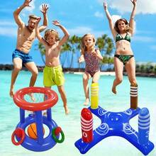 Inflatable Ring Toss Game For Swimming Pool Kit - Blue - View 9
