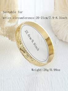1pc 10mm Hawaiian Traditional Copper Bangle, Scroll Design Bracelet, Beach Jewelry, Island Style, Stackable - Gold - View 16