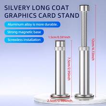 Aluminum Alloy Magnetic Spiral Telescopic Enhenced Base GPU Anti-Sag Bracket 50-120mm Adjustable Graphics Card Support Holder Fit ATX Case Desktop PC - View 13