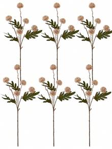 1支50厘米仿真蒲公英花茎，丝绸花，仿真植物枝条，适用于家居客厅卧室装饰、秋季装饰、房间装饰、桌面装饰、花园装饰、情人节礼物、生日毕业礼物 - 棕色 - 查看 9